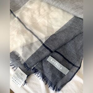 Ravella Aria Cashmere Scarf navy blue/ gray/ white